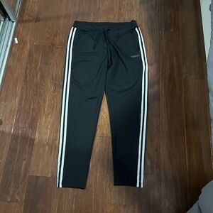Adidas Black Joggers with White Accents